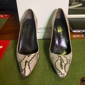 Yves Saint Laurent snake skin pump